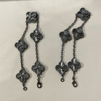 ¡®Jewelicorn¡¯CLOVER 5 MOTIF BLACK BRACELET