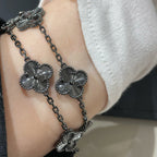 ¡®Jewelicorn¡¯CLOVER 5 MOTIF BLACK BRACELET