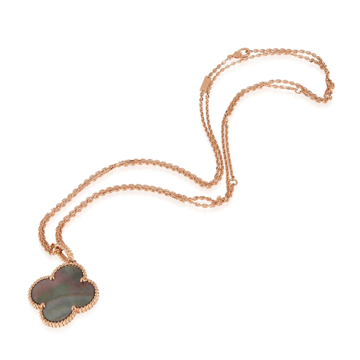 ¡®Jewelicorn¡¯CLOVER 25MM GOLD DARK MOP BIG CLOVER NECKLACE