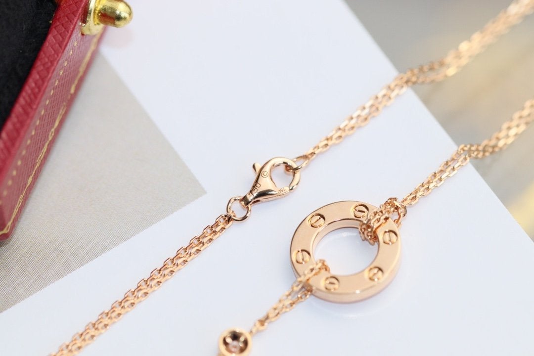 ¡®Jewelicorn¡¯LOVE NECKLACE ADJUSTABLE ROSE GOLD 2 DIAMOND