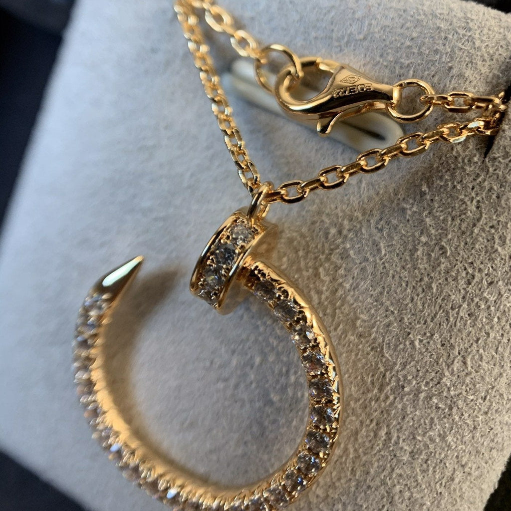 ¡®Jewelicorn¡¯JUSTE NECKLACE PINK GOLD DIAMONDS