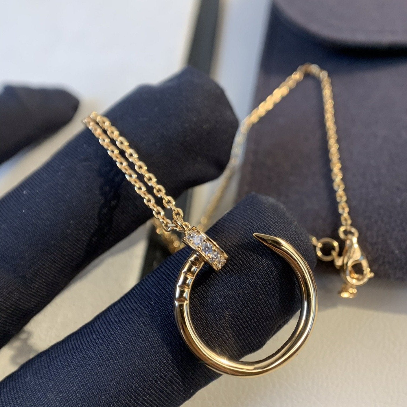 ¡®Jewelicorn¡¯JUSTE NECKLACE PINK GOLD DIAMONDS