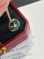 ¡®Jewelicorn¡¯AMULETTE ROSE GOLD MALACHITE NECKLACE