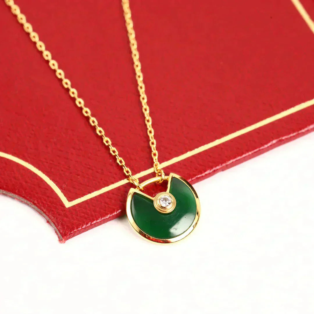¡®Jewelicorn¡¯AMULETTE GOLD MALACHITE NECKLACE