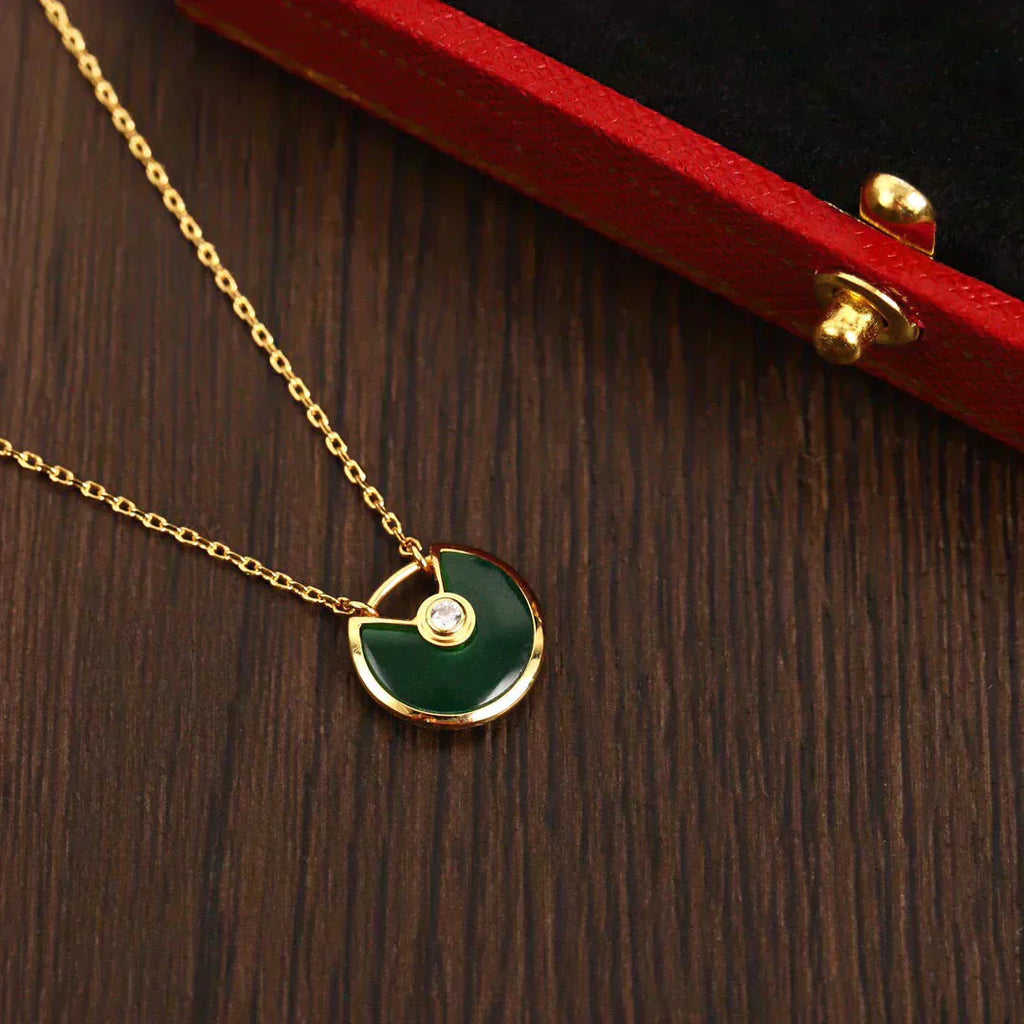 ¡®Jewelicorn¡¯AMULETTE GOLD MALACHITE NECKLACE