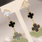 ¡®Jewelicorn¡¯CLOVER EARRINGS GOLD ONYX MOP 3 MOTIF