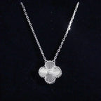 ¡®Jewelicorn¡¯CLOVER  15MM DIAMOND LASER NECKLACE SILVER