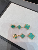 ¡®Jewelicorn¡¯CLOVER MALACHITE 3 MOTIFS GOLD