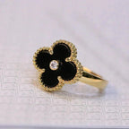 ¡®Jewelicorn¡¯CLOVER ONYX RING GOLD DIAMOND