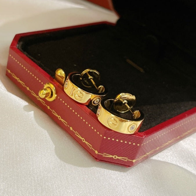 ¡®Jewelicorn¡¯LOVE EARRINGS 5.7MM 2 DIAMONDS