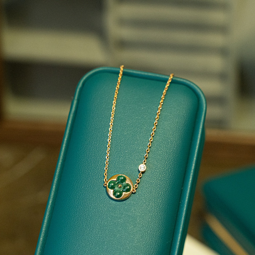 ¡®Jewelicorn¡¯SUN MALACHITE 1 DIAMOND PINK GOLD BRACELET