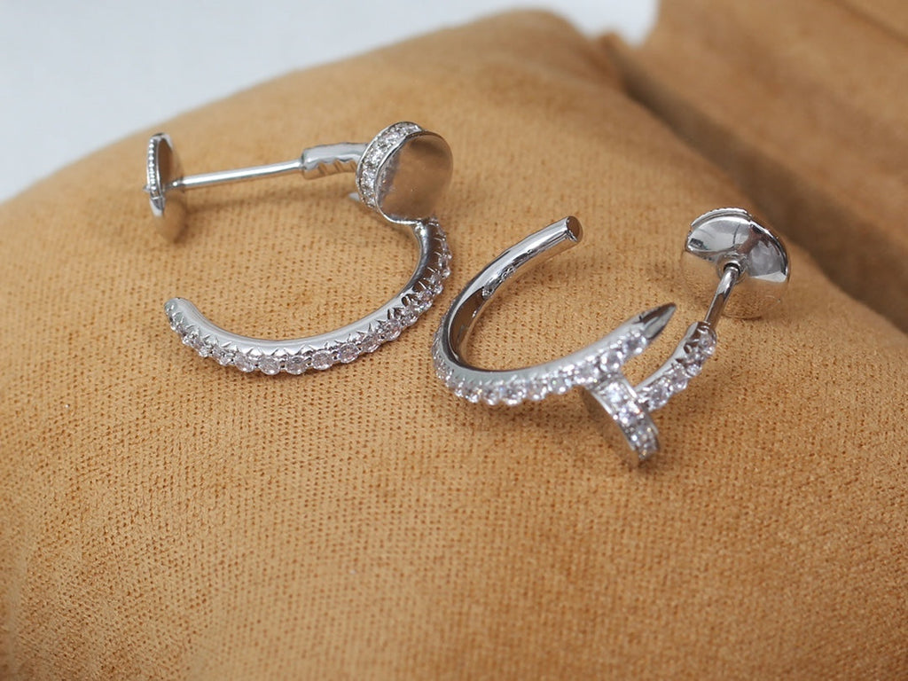 ¡®Jewelicorn¡¯JUSTE EARRINGS 12.75MM SILVER DIAMOND