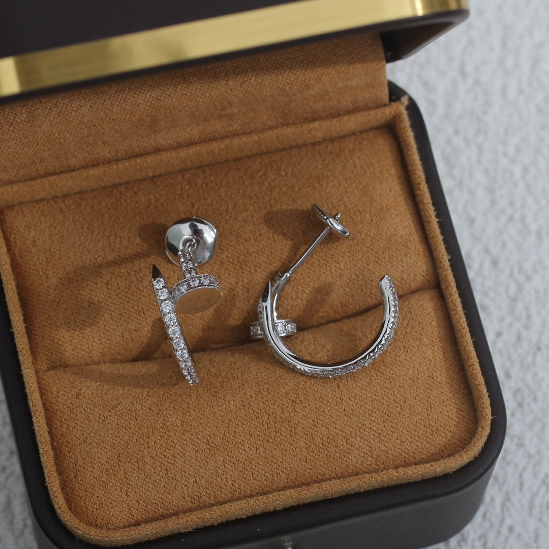 ¡®Jewelicorn¡¯JUSTE EARRINGS 12.75MM SILVER DIAMOND