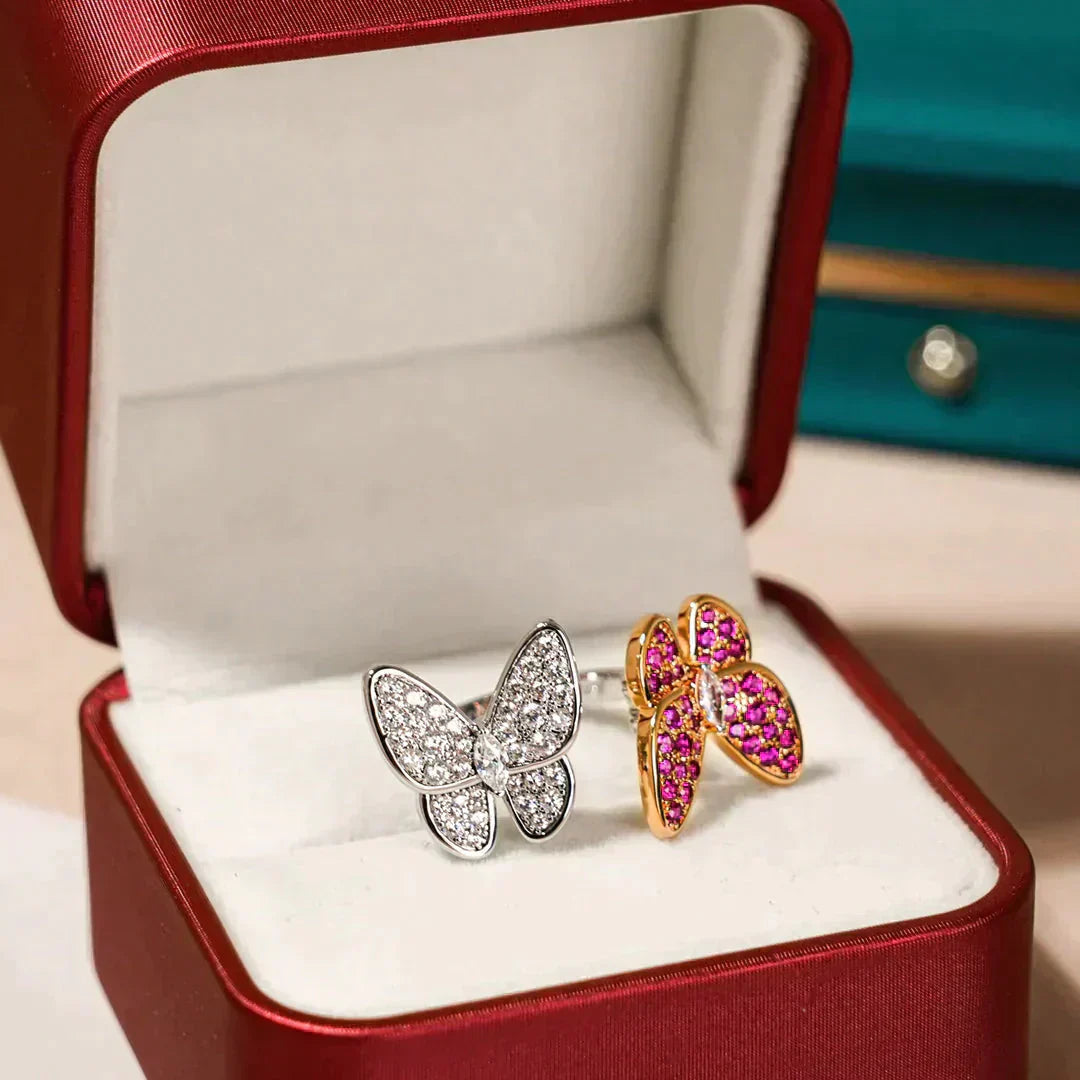 ¡®Jewelicorn¡¯TWIN BUTTERFLY DIAMOND RING