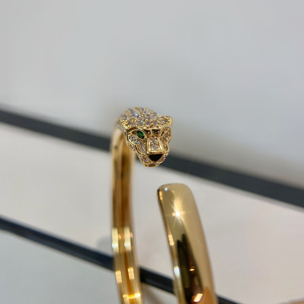 ¡®Jewelicorn¡¯PANTHERE GOLD DIAMOND OPEN BRACELET