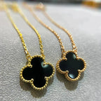 ¡®Jewelicorn¡¯CLOVER 15MM BLACK ONYX SINGLE FLOWER NECKLACE