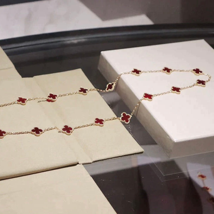 ¡®Jewelicorn¡¯CLOVER 20 MOTIFS CARNELIAN NECKLACE