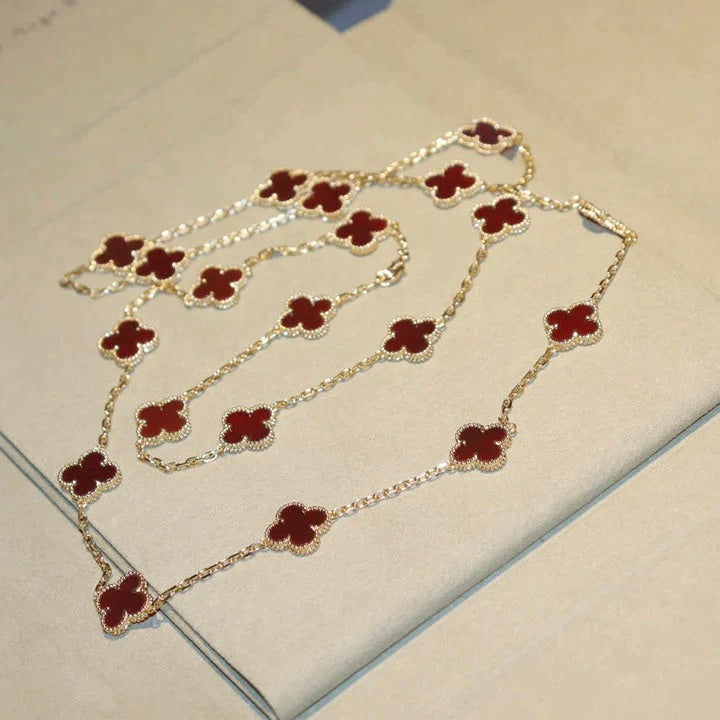 ¡®Jewelicorn¡¯CLOVER 20 MOTIFS CARNELIAN NECKLACE