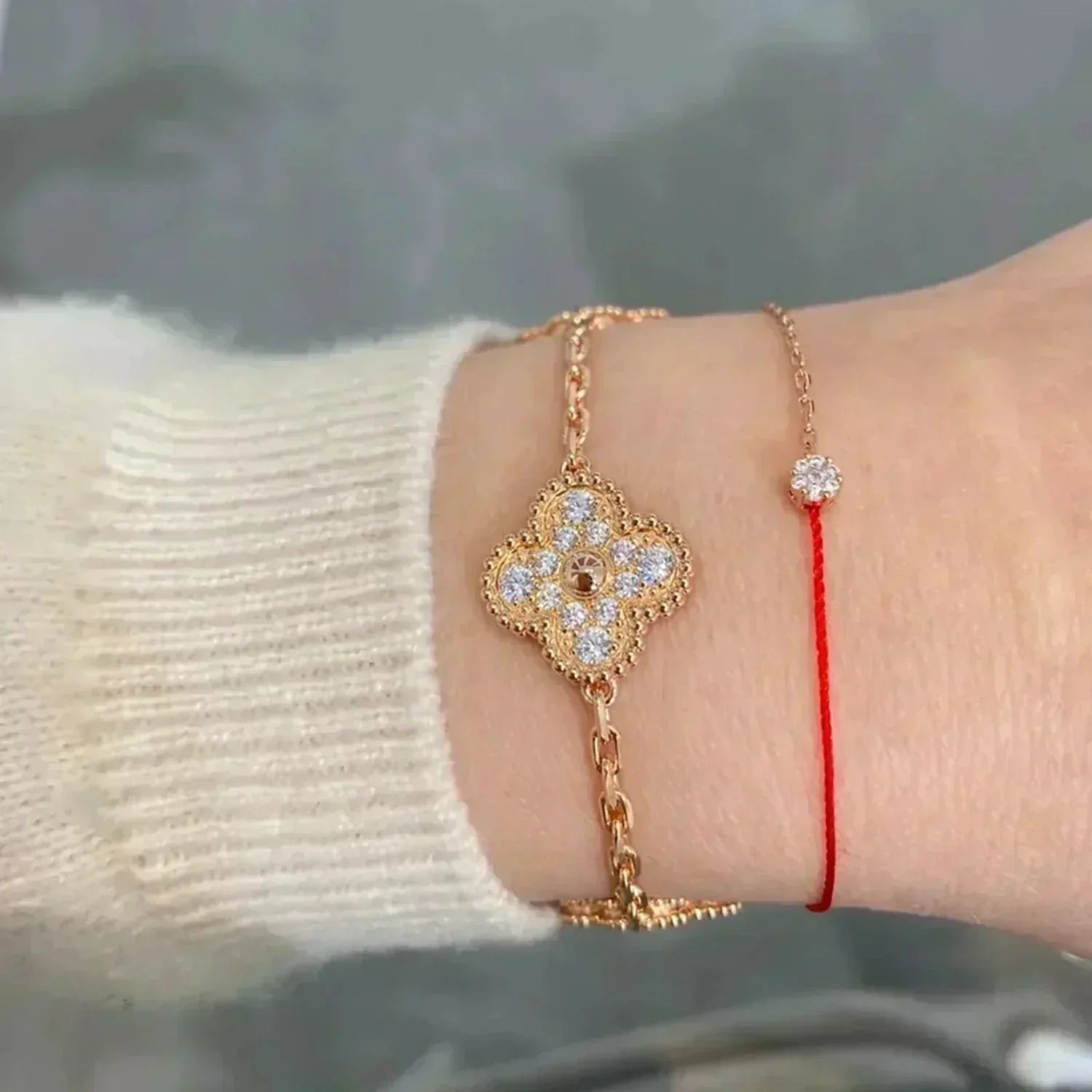 ¡®Jewelicorn¡¯CLOVER 5 MOTIFS  FULL DIAMOND BRACELET