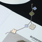 ¡®Jewelicorn¡¯CLOVER BRACELET 5 MOTIFS MOP CHALCEDONY SILVER