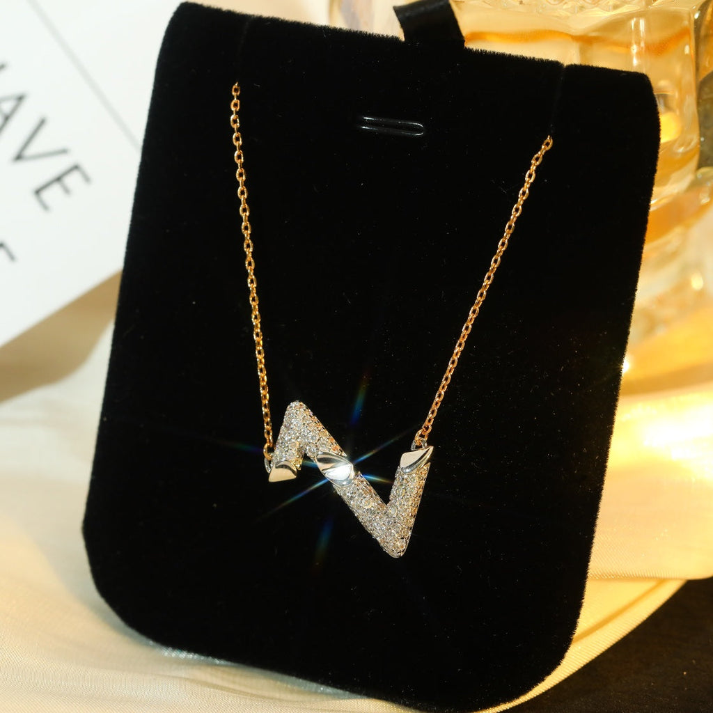 ¡®Jewelicorn¡¯VOLT SILVER DIAMOND PEDANT NECKLACE
