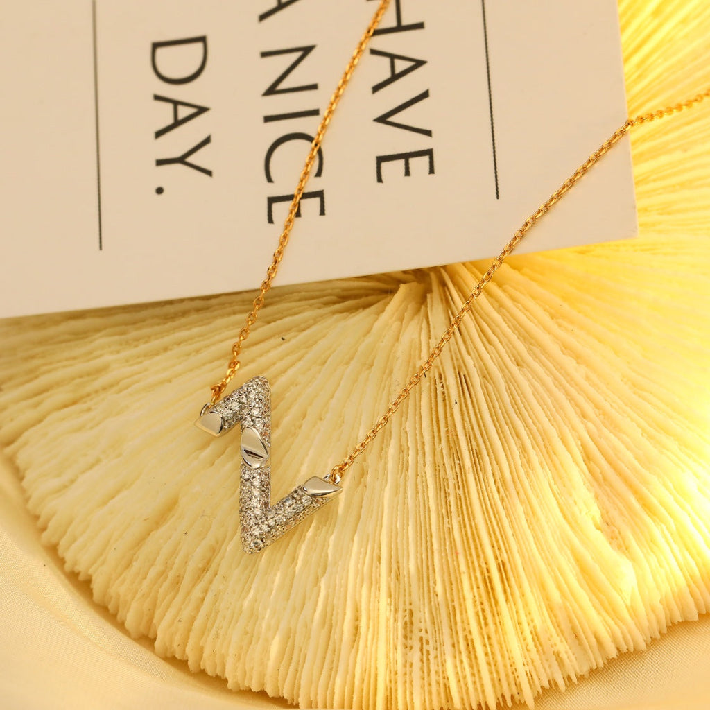 ¡®Jewelicorn¡¯VOLT SILVER DIAMOND PEDANT NECKLACE