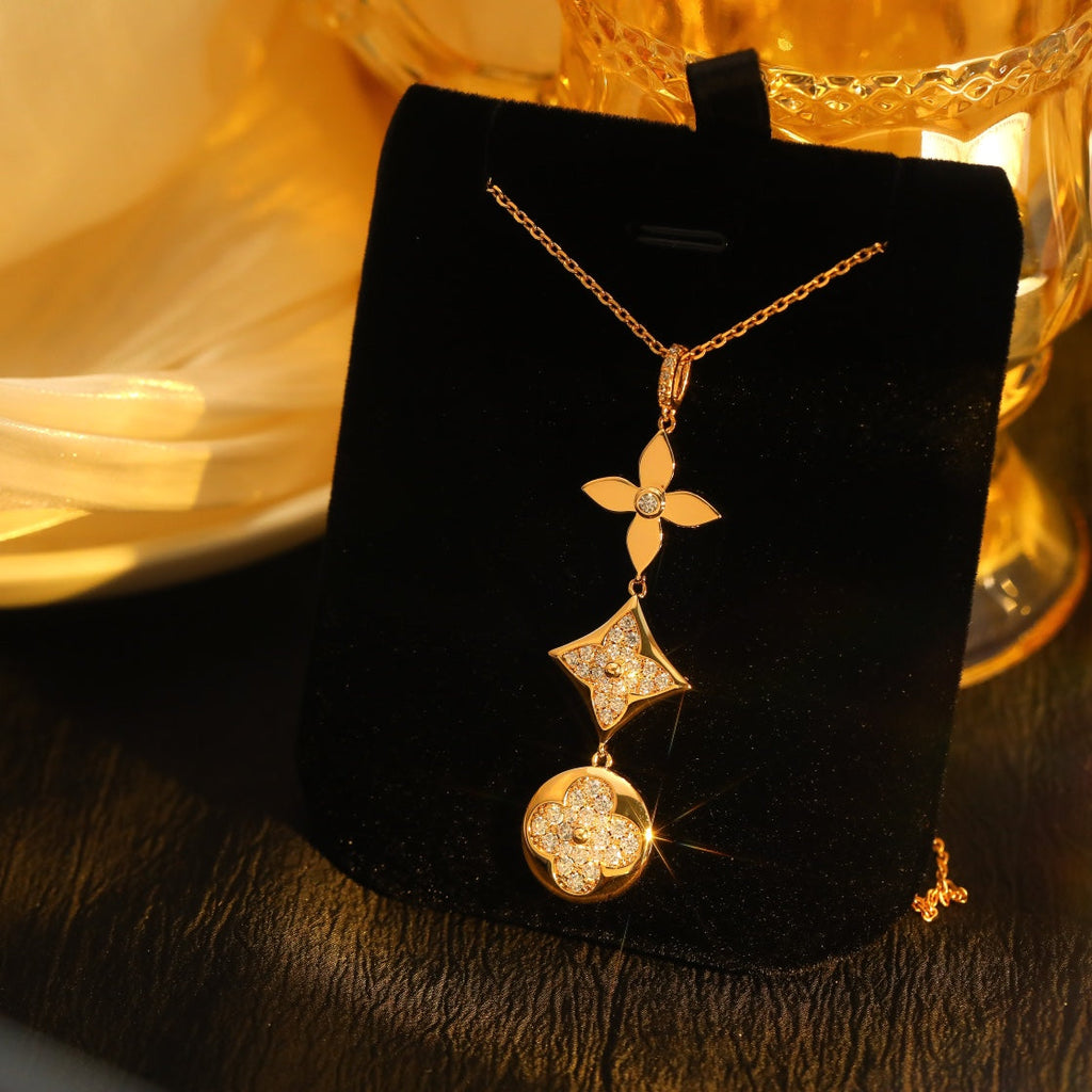 ¡®Jewelicorn¡¯STAR AND SUN DIAMOND PINK GOLD NECKLACE