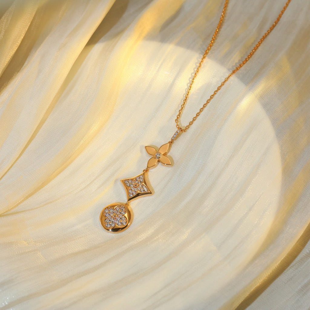 ¡®Jewelicorn¡¯STAR AND SUN DIAMOND PINK GOLD NECKLACE