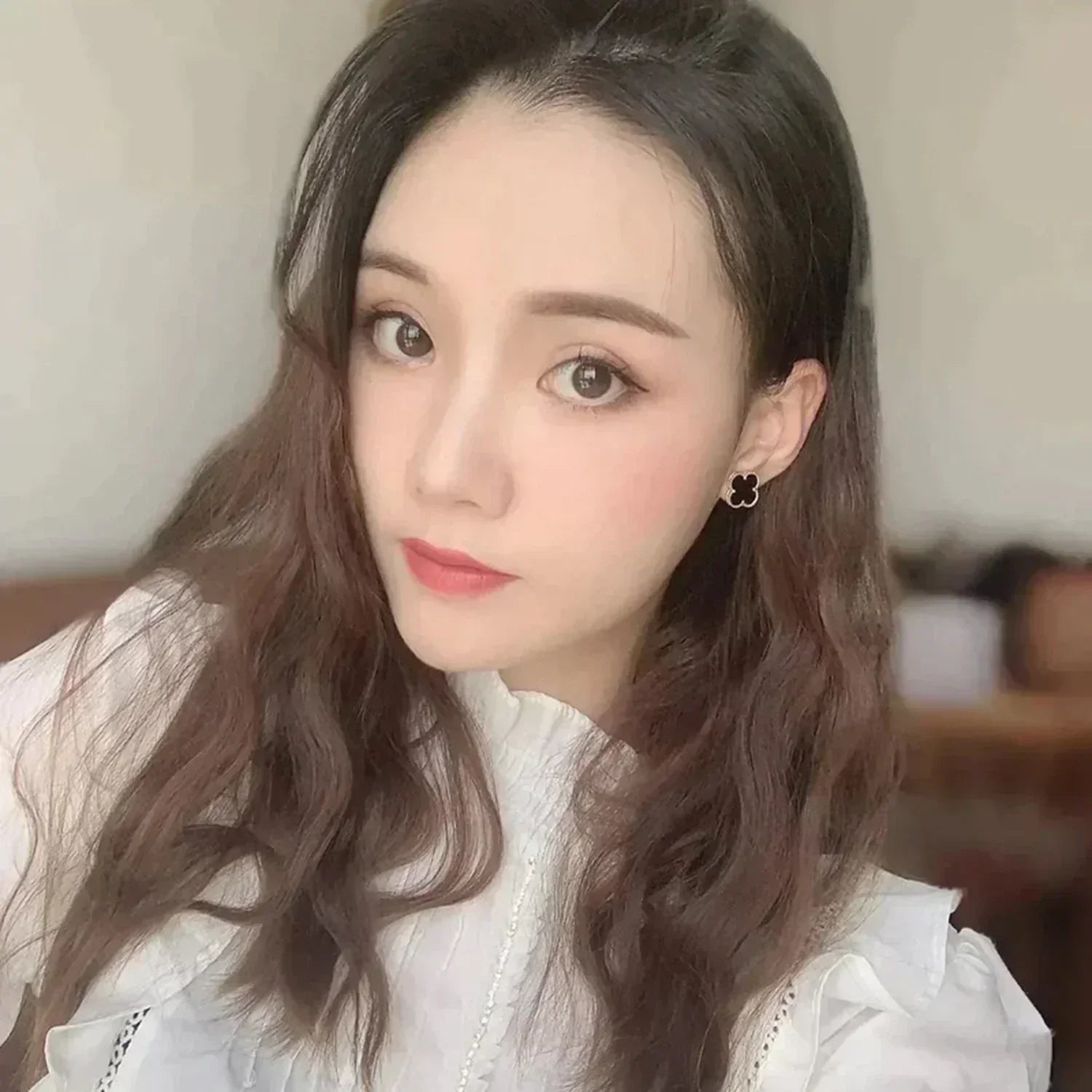 ¡®Jewelicorn¡¯CLOVER MEDIUM 1 MOTIFS  ONYX STUD EARRINGS