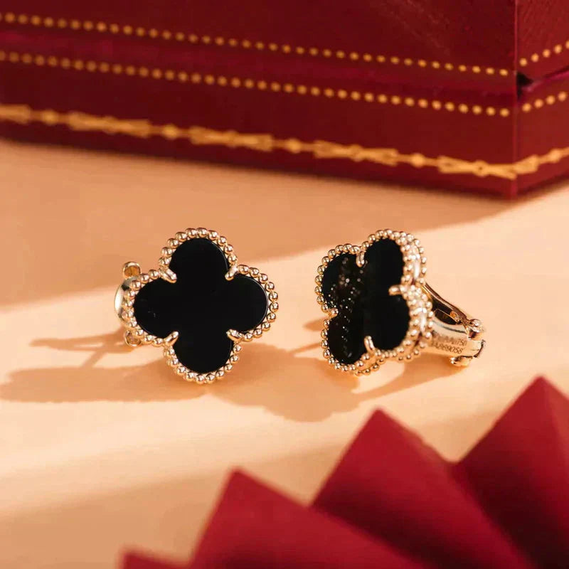¡®Jewelicorn¡¯CLOVER MEDIUM 1 MOTIFS  ONYX STUD EARRINGS