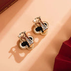 ¡®Jewelicorn¡¯CLOVER MEDIUM 1 MOTIFS  ONYX STUD EARRINGS