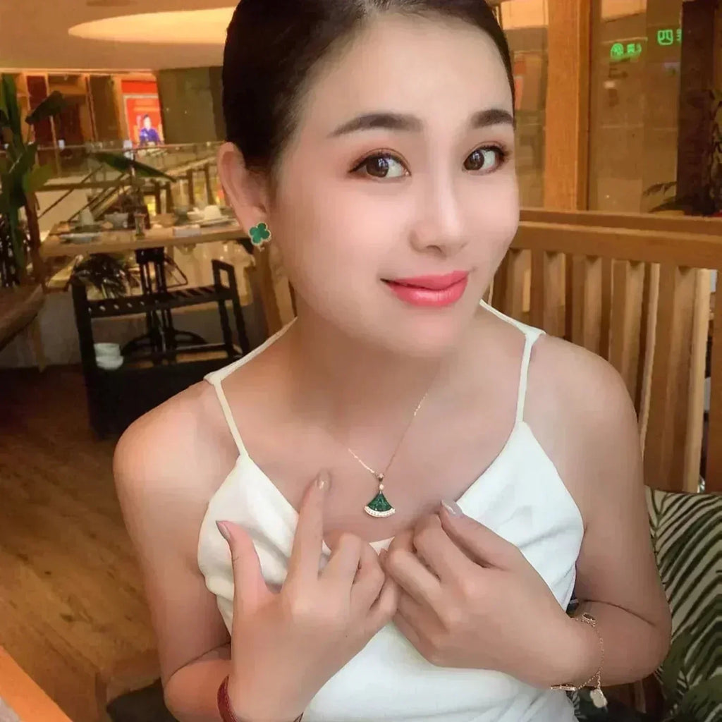 ¡®Jewelicorn¡¯CLOVER MEDIUM 1 MOTIFS MALACHITE  EARRINGS