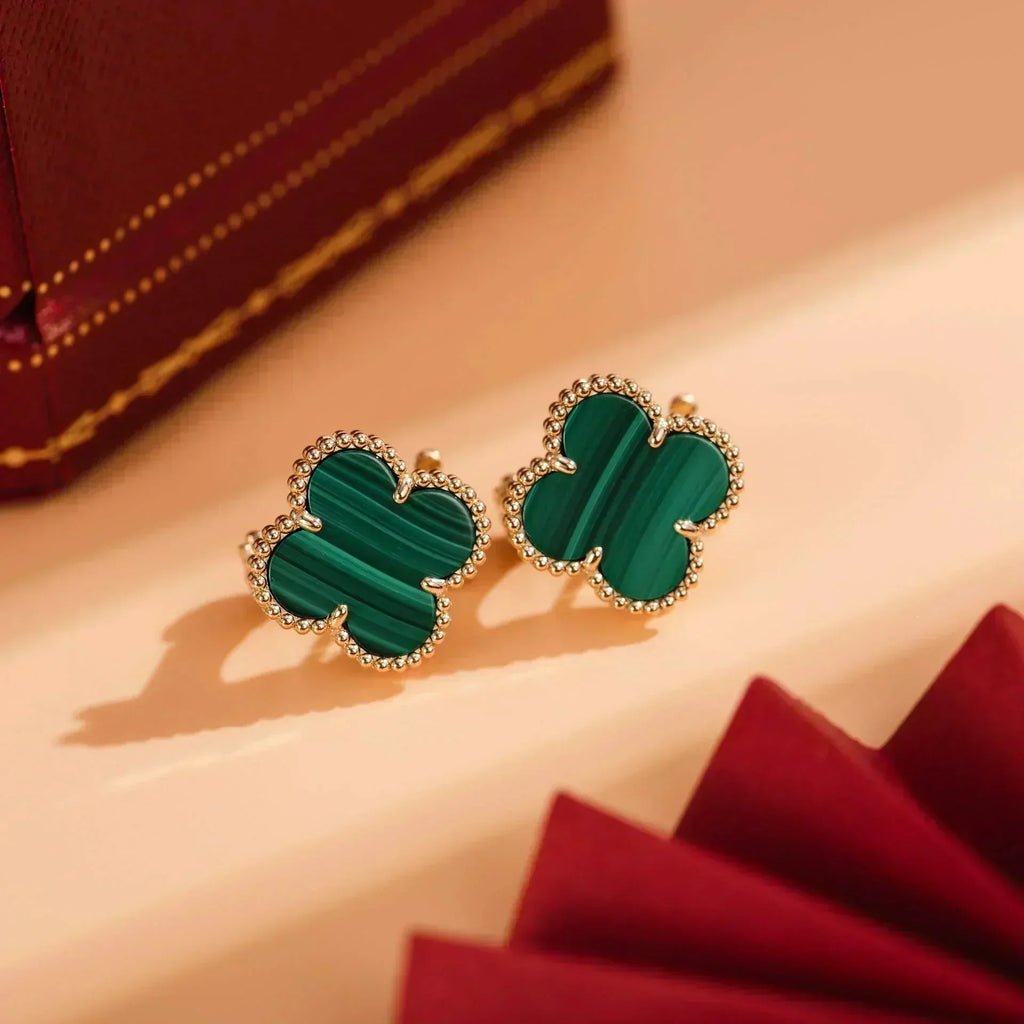 ¡®Jewelicorn¡¯CLOVER MEDIUM 1 MOTIFS MALACHITE  EARRINGS