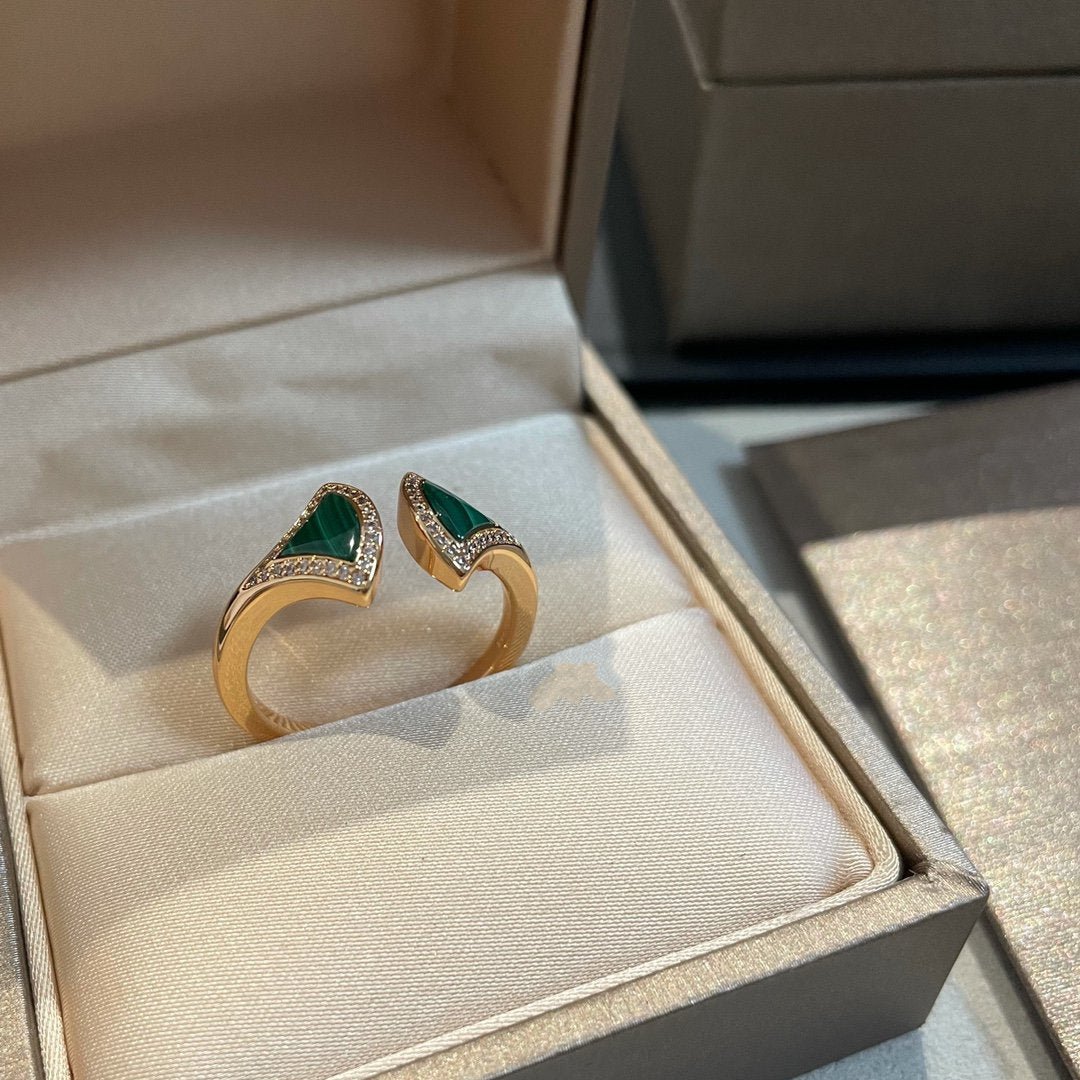 ¡®Jewelicorn¡¯DREAM MALACHITE DIAMOND OPEN RING