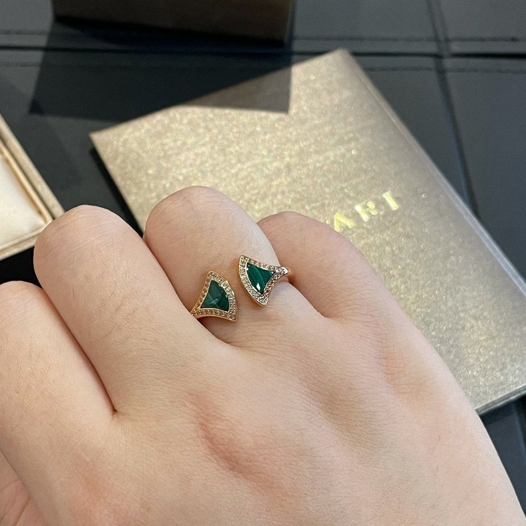 ¡®Jewelicorn¡¯DREAM MALACHITE DIAMOND OPEN RING