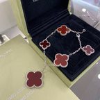 ¡®Jewelicorn¡¯CLOVER 5 MOTIFS SIVLER CARNELIAN BRACELET