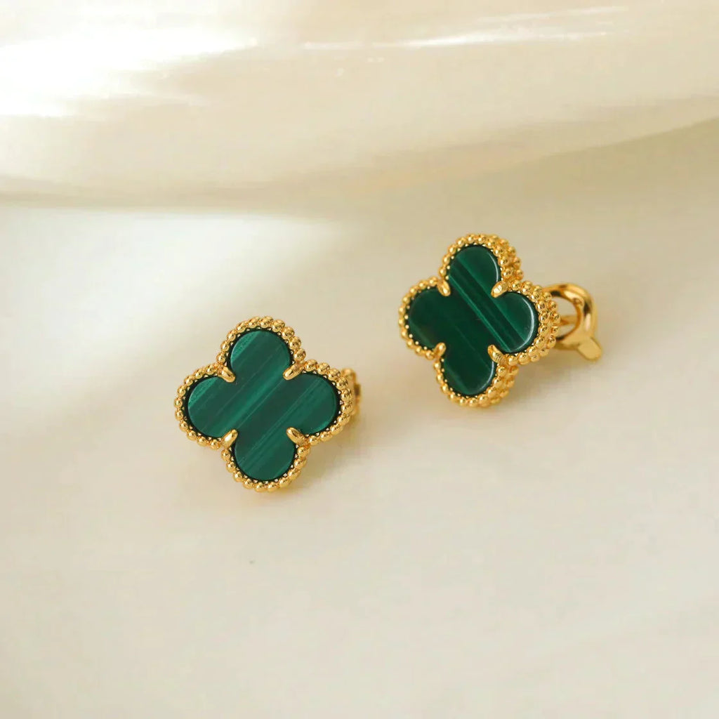 ¡®Jewelicorn¡¯CLOVER MEDIUM 1 MOTIFS MALACHITE  EARRINGS