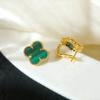 ¡®Jewelicorn¡¯CLOVER MEDIUM 1 MOTIFS MALACHITE  EARRINGS
