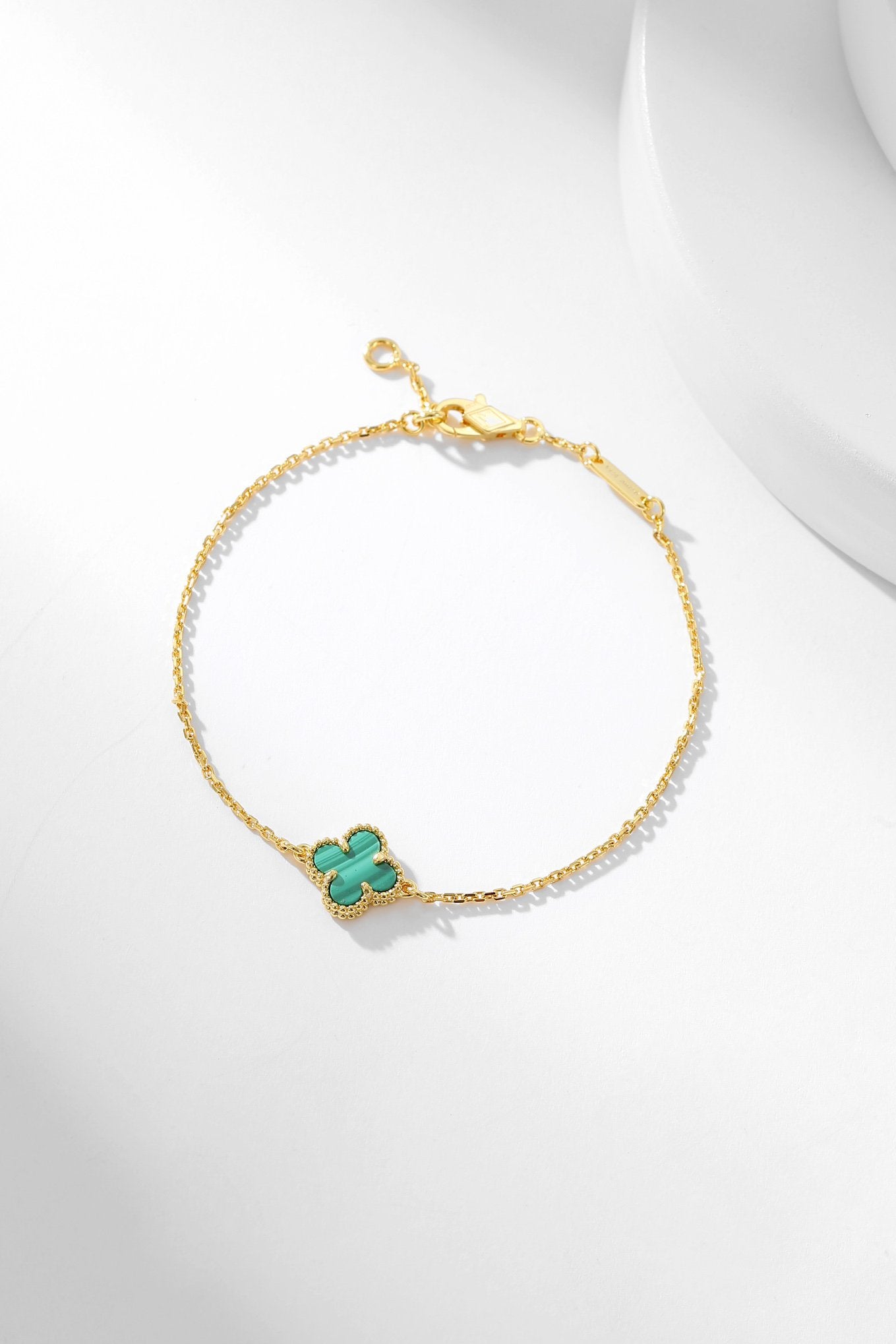 ¡®Jewelicorn¡¯CLOVER BRACELET MALACHITE 1 MOTIF