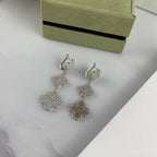 ¡®Jewelicorn¡¯CLOVER 3 MOTIF DIAMOND SILVER DROP EARRINGS