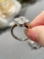 ¡®Jewelicorn¡¯CLOVER SILVER MOP DIAMOND RING