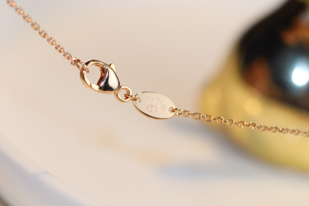 ¡®Jewelicorn¡¯JEUX MALACHITE 1 DIAMOND PINK GOLD NECKLACE