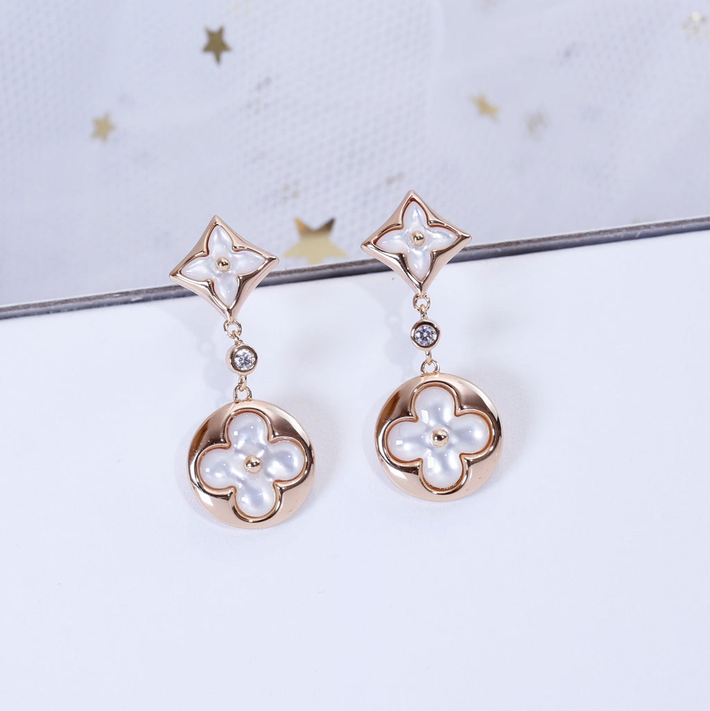¡®Jewelicorn¡¯STAR AND SUN PINK GOLD MOP DROP EARRINGS