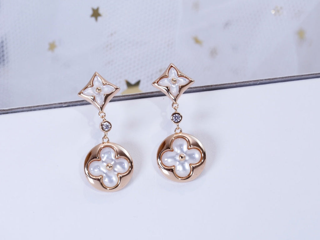 ¡®Jewelicorn¡¯STAR AND SUN PINK GOLD MOP DROP EARRINGS