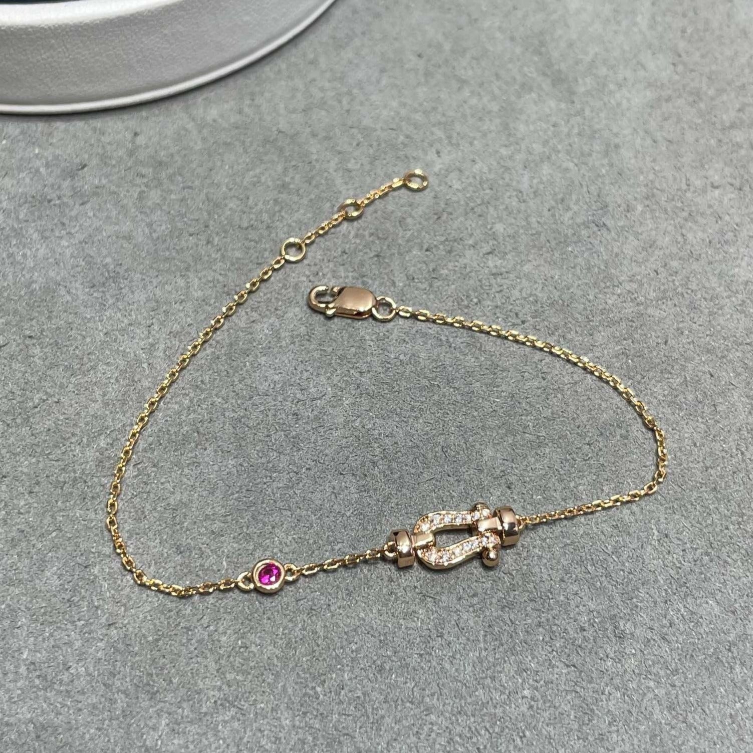 ¡®Jewelicorn¡¯FORCE 10 DIAMOND CHAIN LINK PINK GOLD BRACELET