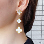 ¡®Jewelicorn¡¯CLOVER MOP 3 MOTIFS GOLD EARRINGS