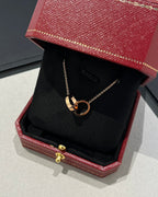 ¡®Jewelicorn¡¯LOVE NECKLACE DOUBLE RING PINK GOLD