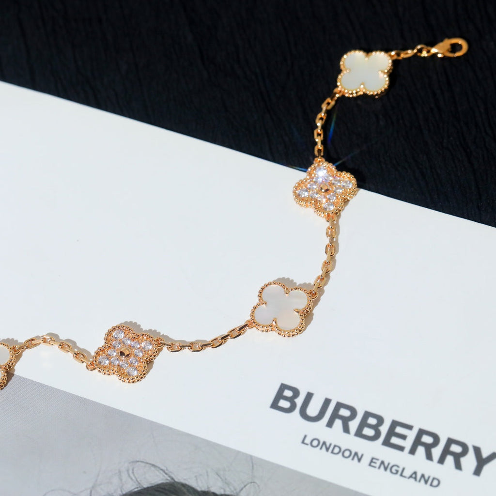 ¡®Jewelicorn¡¯CLOVER BRACELET 5 MOTIF WHITE MOP DIAMOND