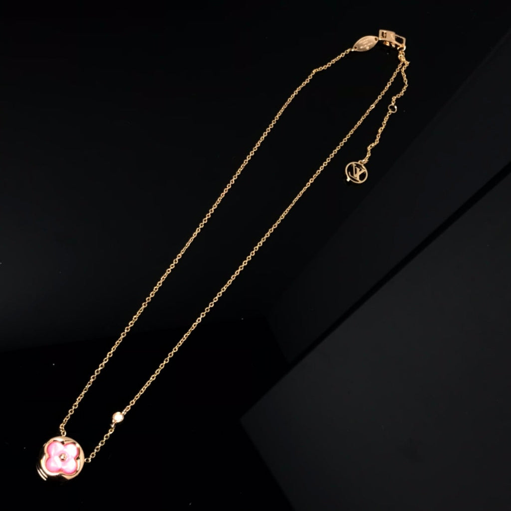 ¡®Jewelicorn¡¯COLOR BLOSSOM PINK MOP SUN GOLD NECKLACE