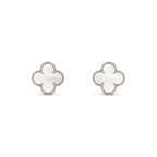 ¡®Jewelicorn¡¯CLOVER MEDIUM 1 MOTIFS  WHITE MOP EARRINGS SILVER